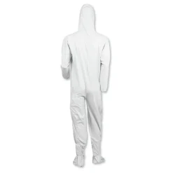 Ansell A40 Elastic-Cuff Ankle, Hood, and Boot Coveralls - Large, White (25/Carton)