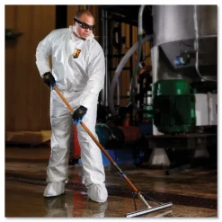 Ansell A40 Elastic-Cuff Ankle Hood And Boot Coveralls - 2X-Large,White (25/Carton)