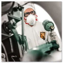 Ansell A40 Elastic-Cuff Ankle Hood And Boot Coveralls - 2X-Large,White (25/Carton)