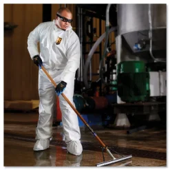 Ansell A40 Elastic-Cuff, Ankle, Hood and Boot Coveralls - 4X-Large, White (25/Carton)