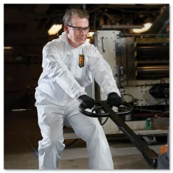 Ansell A40 Elastic-Cuff, Ankle, Hood and Boot Coveralls - 4X-Large, White (25/Carton)