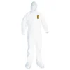 Ansell A20 Hood, Boots, and Elastic-Back Breathable Particle Protection Coveralls - Large, White (24/Carton)
