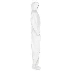 Ansell A20 Hood, Boots, and Elastic-Back Breathable Particle Protection Coveralls - Large, White (24/Carton)