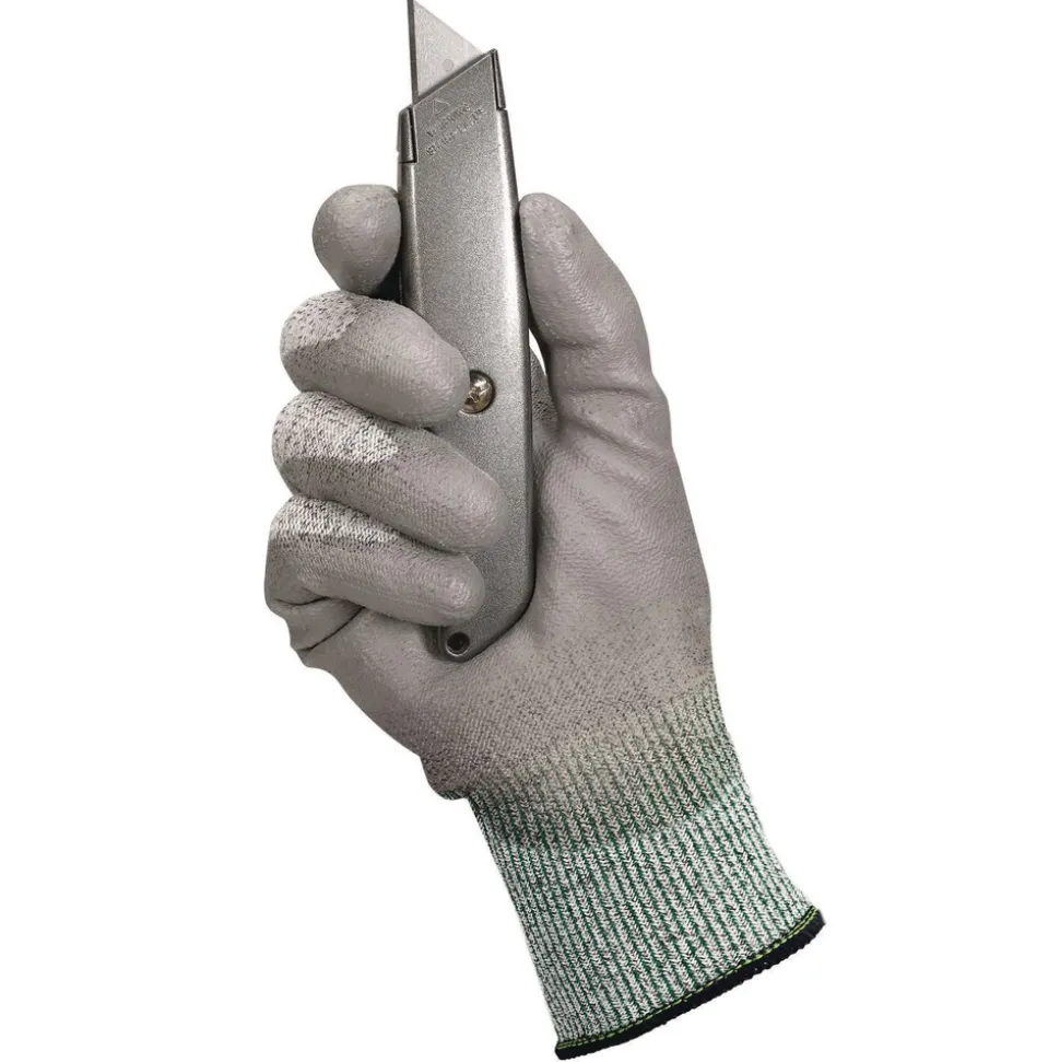 Ansell EN388: 4X42B 9 in. Long G60 Level 3 Economy Cut Resistant Gloves - Large (Size 9), Gray/Marled Gray (12 Pairs/Carton)