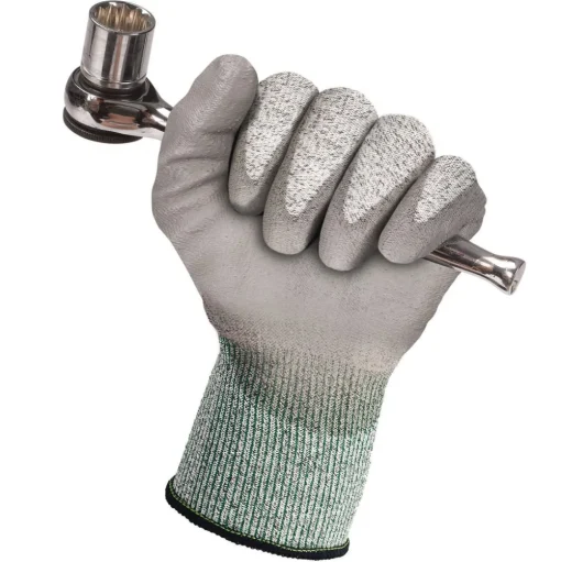 Ansell EN388: 4X42B 9 in. Long G60 Level 3 Economy Cut Resistant Gloves - Large (Size 9), Gray/Marled Gray (12 Pairs/Carton)