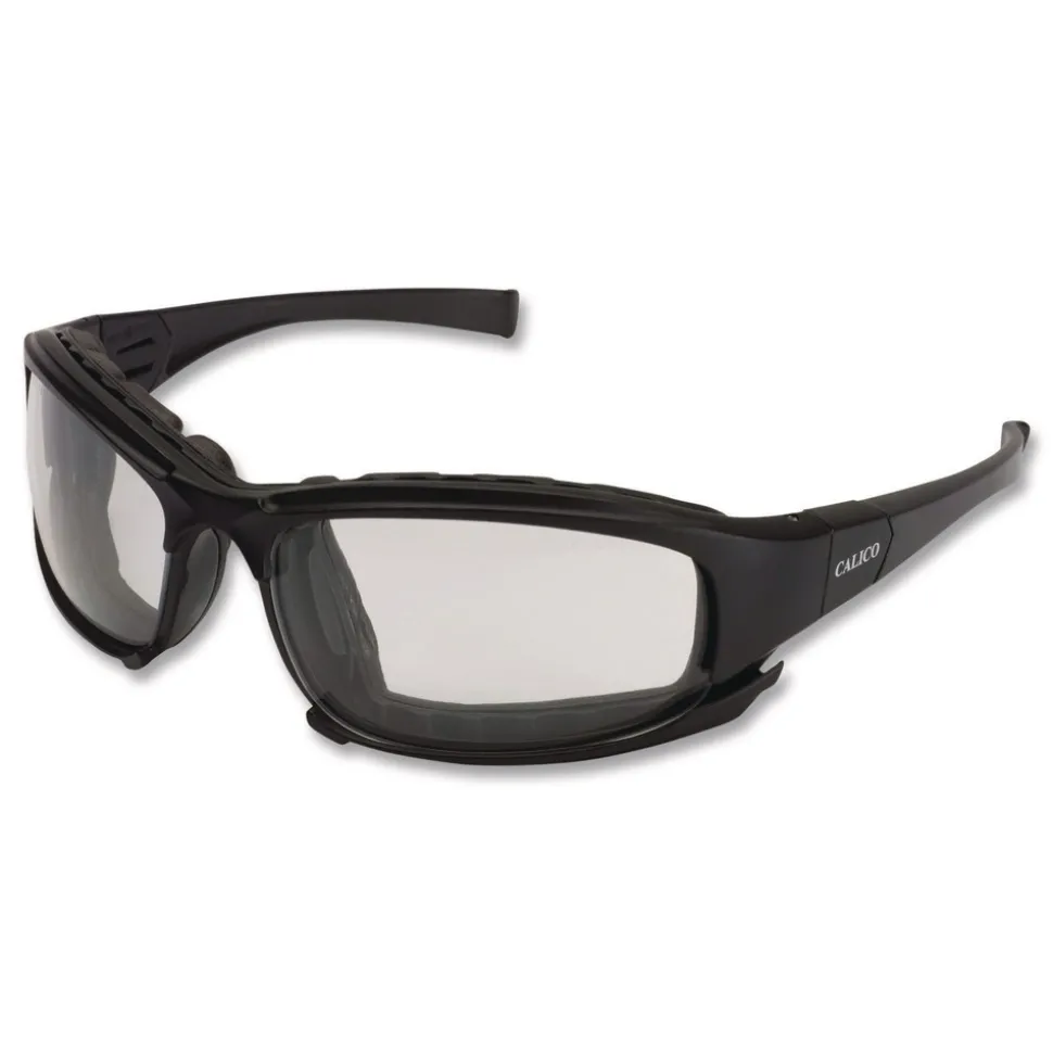 Ansell V50 Calico Safety Eyewear with Head Strap, KleenVision Anti-Fog Coating, Black Nylon Frame, Clear Polycarbonate Lens