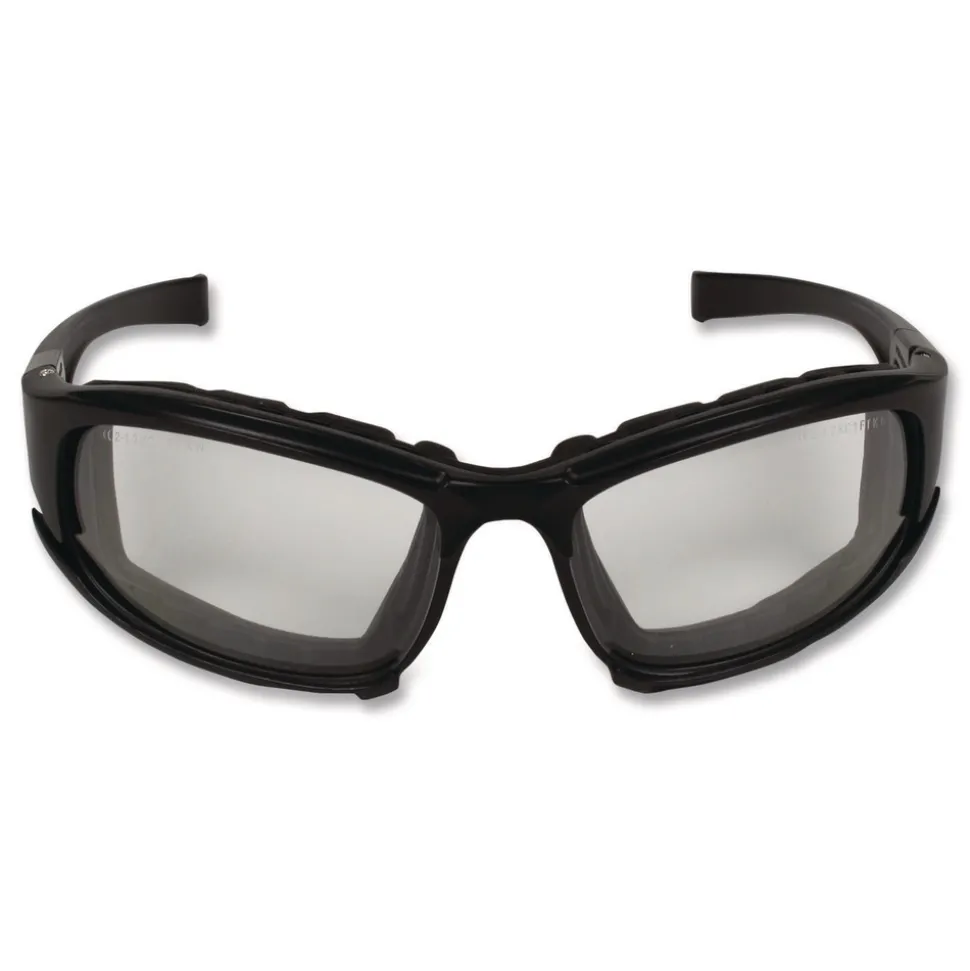 Ansell V50 Calico Safety Eyewear with Head Strap, KleenVision Anti-Fog Coating, Black Nylon Frame, Clear Polycarbonate Lens