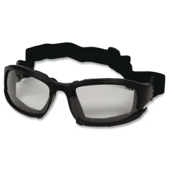 Ansell V50 Calico Safety Eyewear with Head Strap, KleenVision Anti-Fog Coating, Black Nylon Frame, Clear Polycarbonate Lens