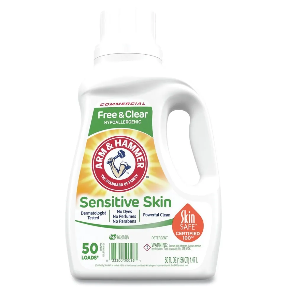 Arm & Hammer 3320050026 50 oz. Bottle 50 Loads HE Compatible Liquid Detergent - Unscented (8/Carton)