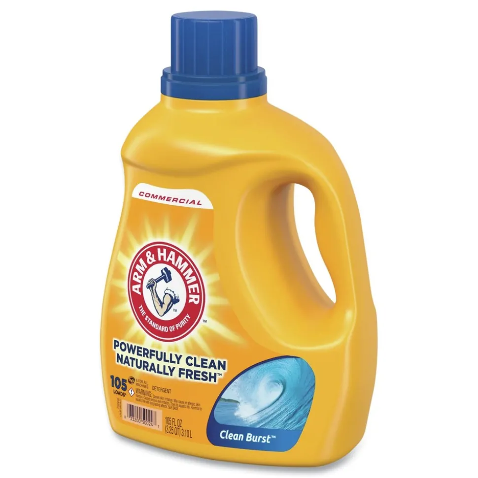 Arm & Hammer 105 oz. Bottle Dual HE Liquid Laundry Detergent - Clean-Burst (4/Carton)