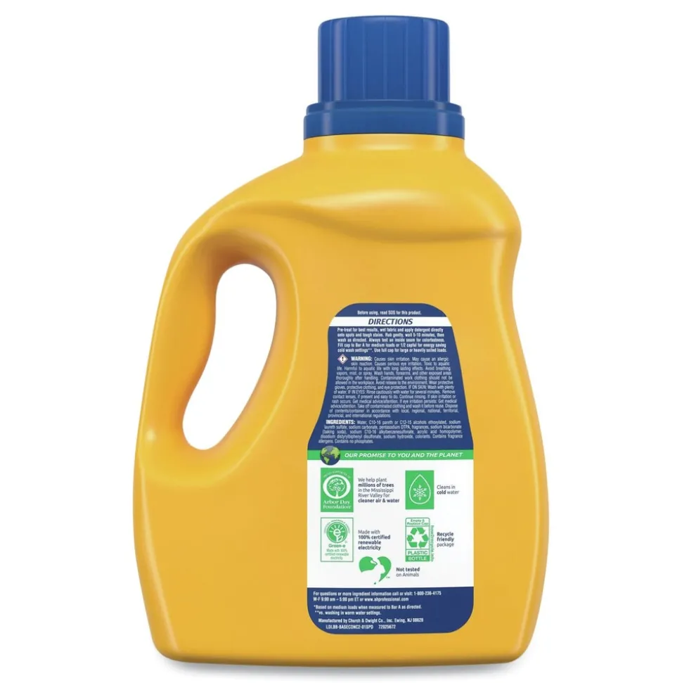 Arm & Hammer 105 oz. Bottle Dual HE Liquid Laundry Detergent - Clean-Burst (4/Carton)