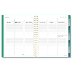 AT-A-GLANCE 11 in. x 8.5 in. 13-Month (Jan-Jan 2026) Badge Geo Weekly/Monthly Planner - Green Cover
