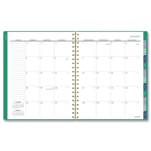 AT-A-GLANCE 11 in. x 8.5 in. 13-Month (Jan-Jan 2026) Badge Geo Weekly/Monthly Planner - Green Cover