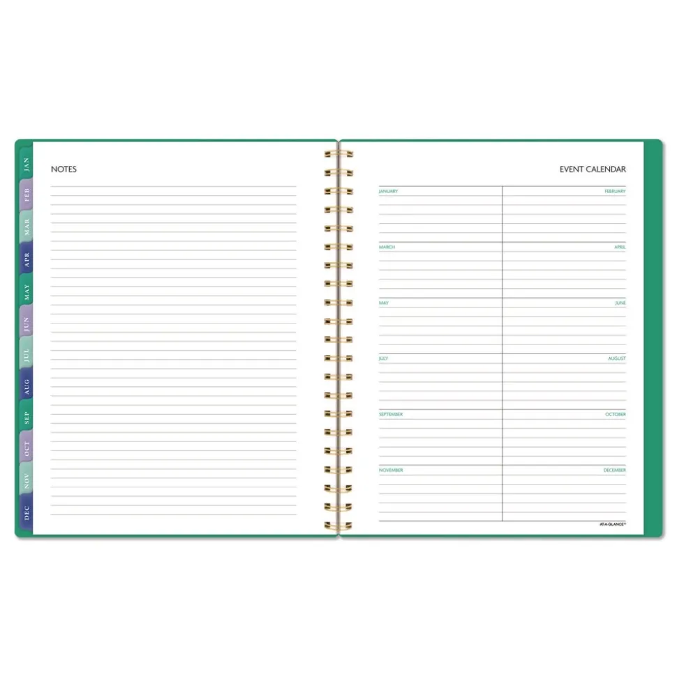 AT-A-GLANCE 11 in. x 8.5 in. 13-Month (Jan-Jan 2026) Badge Geo Weekly/Monthly Planner - Green Cover