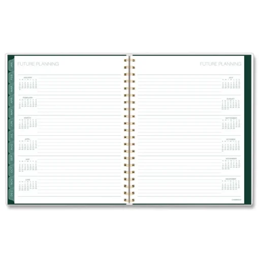 AT-A-GLANCE 11 in. x 8.5 in. 12-Month (Jan-Dec 2026) Emerald Isle Weekly/Monthly Planner - Green Marbled Cover