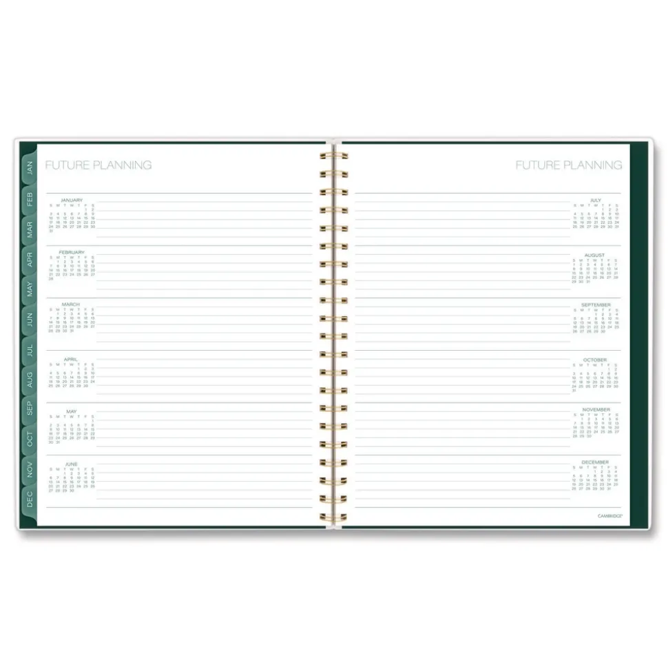AT-A-GLANCE 11 in. x 8.5 in. 12-Month (Jan-Dec 2026) Emerald Isle Weekly/Monthly Planner - Green Marbled Cover