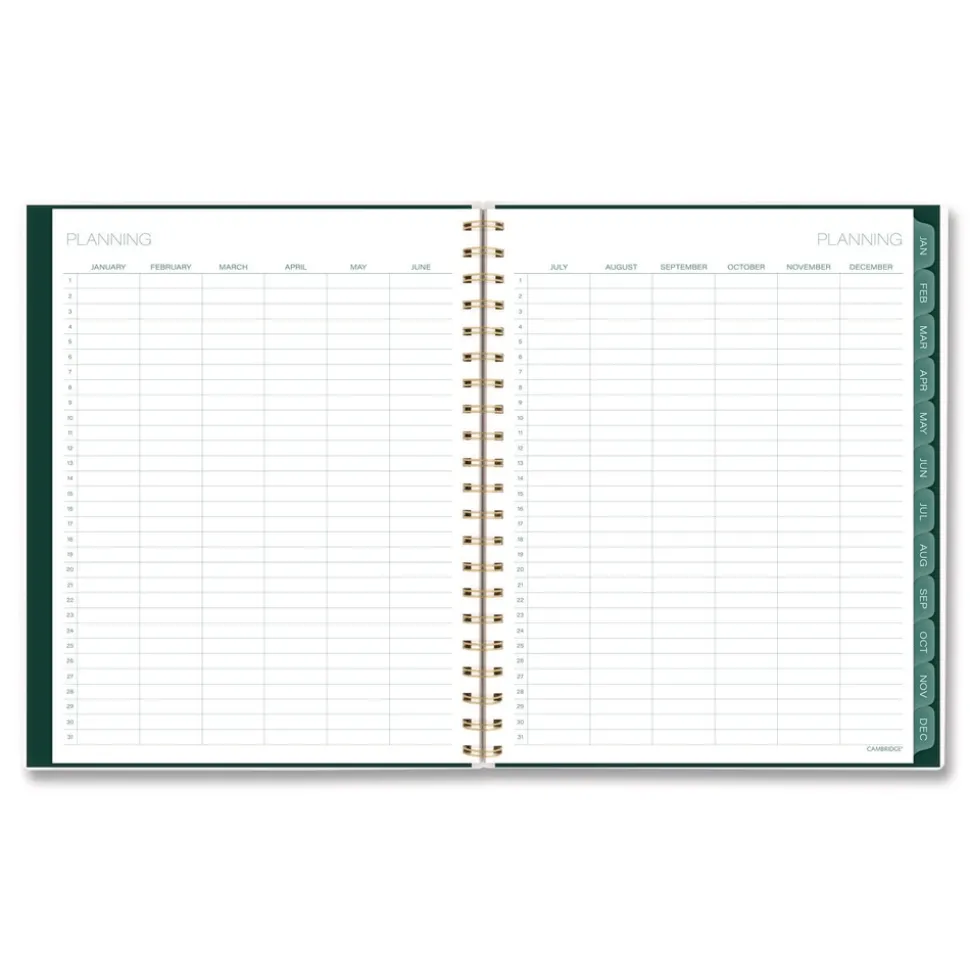 AT-A-GLANCE 11 in. x 8.5 in. 12-Month (Jan-Dec 2026) Emerald Isle Weekly/Monthly Planner - Green Marbled Cover