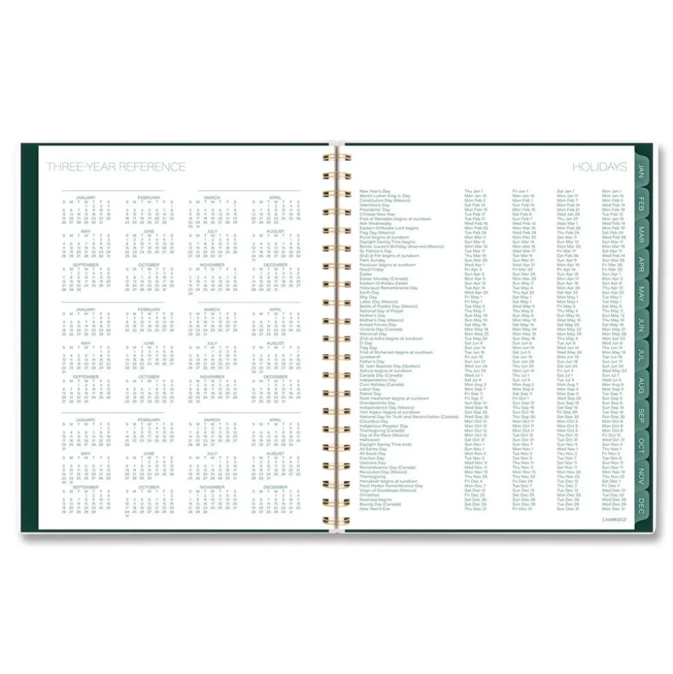 AT-A-GLANCE 11 in. x 8.5 in. 12-Month (Jan-Dec 2026) Emerald Isle Weekly/Monthly Planner - Green Marbled Cover