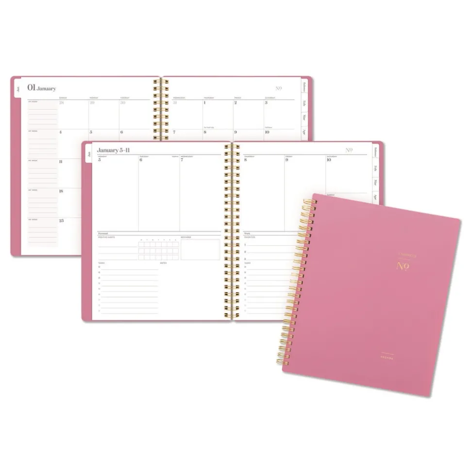 AT-A-GLANCE 8.75 in. x 7.75 in. 12-Month (Jan-Dec 2026) WorkStyle Weekly/Monthly Planner - Pink Cover