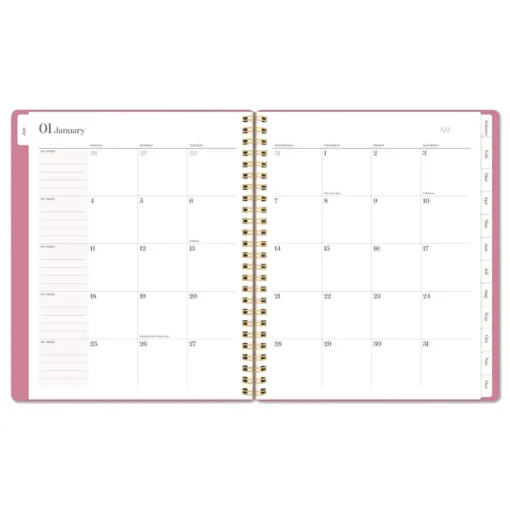 AT-A-GLANCE 8.75 in. x 7.75 in. 12-Month (Jan-Dec 2026) WorkStyle Weekly/Monthly Planner - Pink Cover