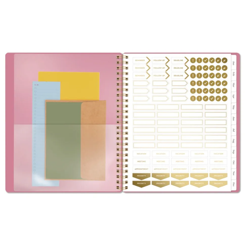 AT-A-GLANCE 8.75 in. x 7.75 in. 12-Month (Jan-Dec 2026) WorkStyle Weekly/Monthly Planner - Pink Cover
