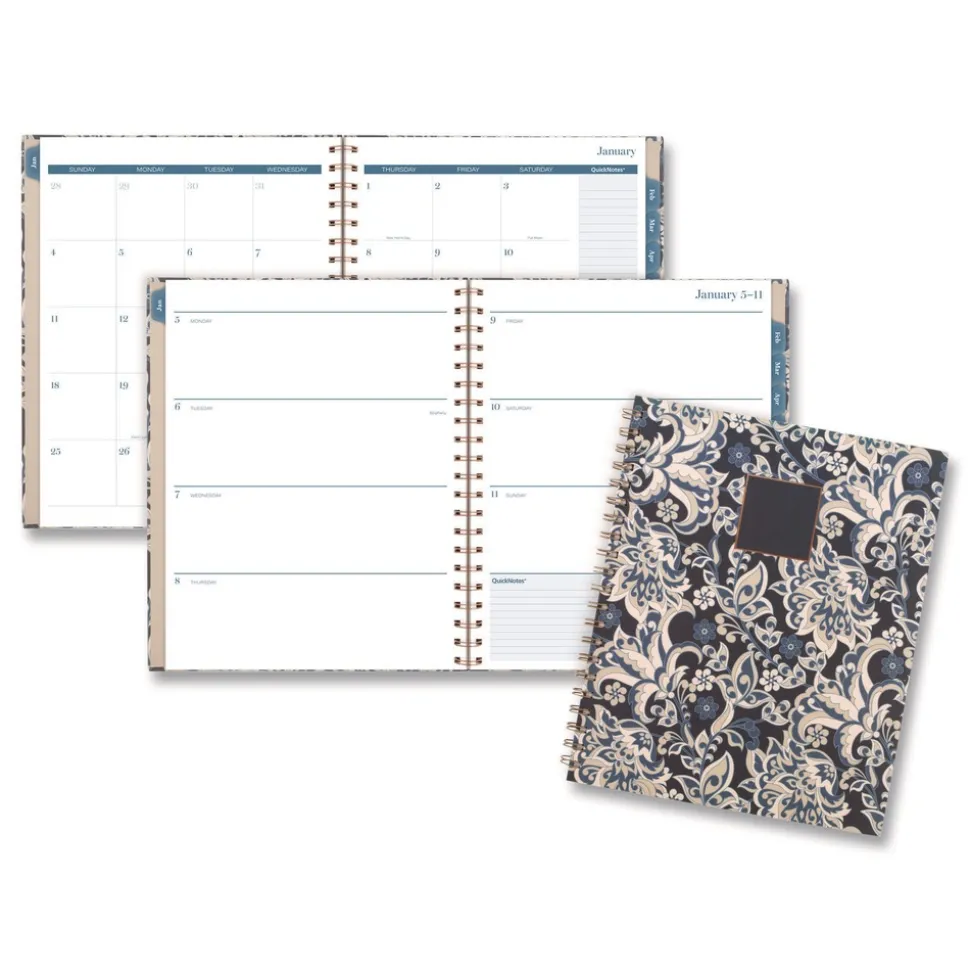 AT-A-GLANCE 11 in. x 8.5 in. 12-Month (Jan-Dec 2026) Elizabeth Weekly/Monthly Planner - Blue Cover