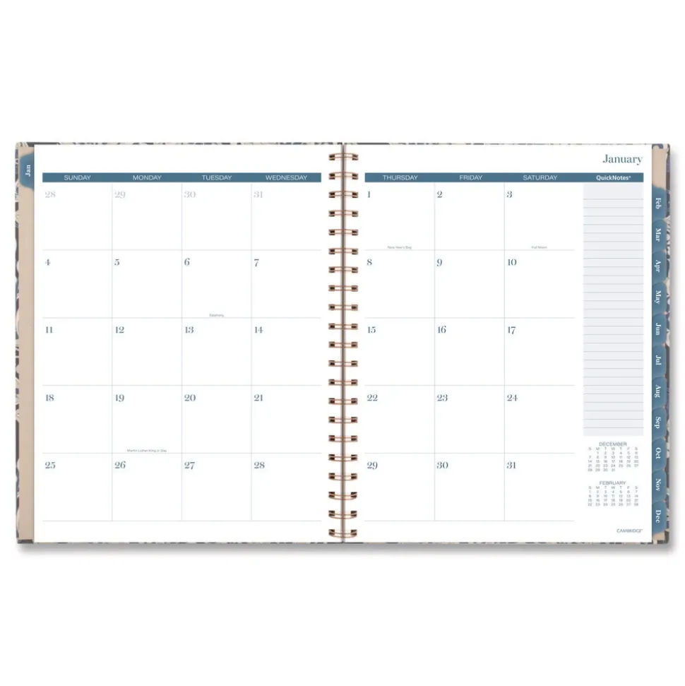 AT-A-GLANCE 11 in. x 8.5 in. 12-Month (Jan-Dec 2026) Elizabeth Weekly/Monthly Planner - Blue Cover