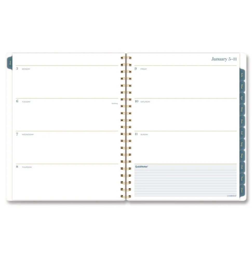 AT-A-GLANCE 11 in. x 8.5 in. 12-Month (Jan-Dec 2026) Midnight Garden Weekly/Monthly Planner - Black/Pink/Green Cover