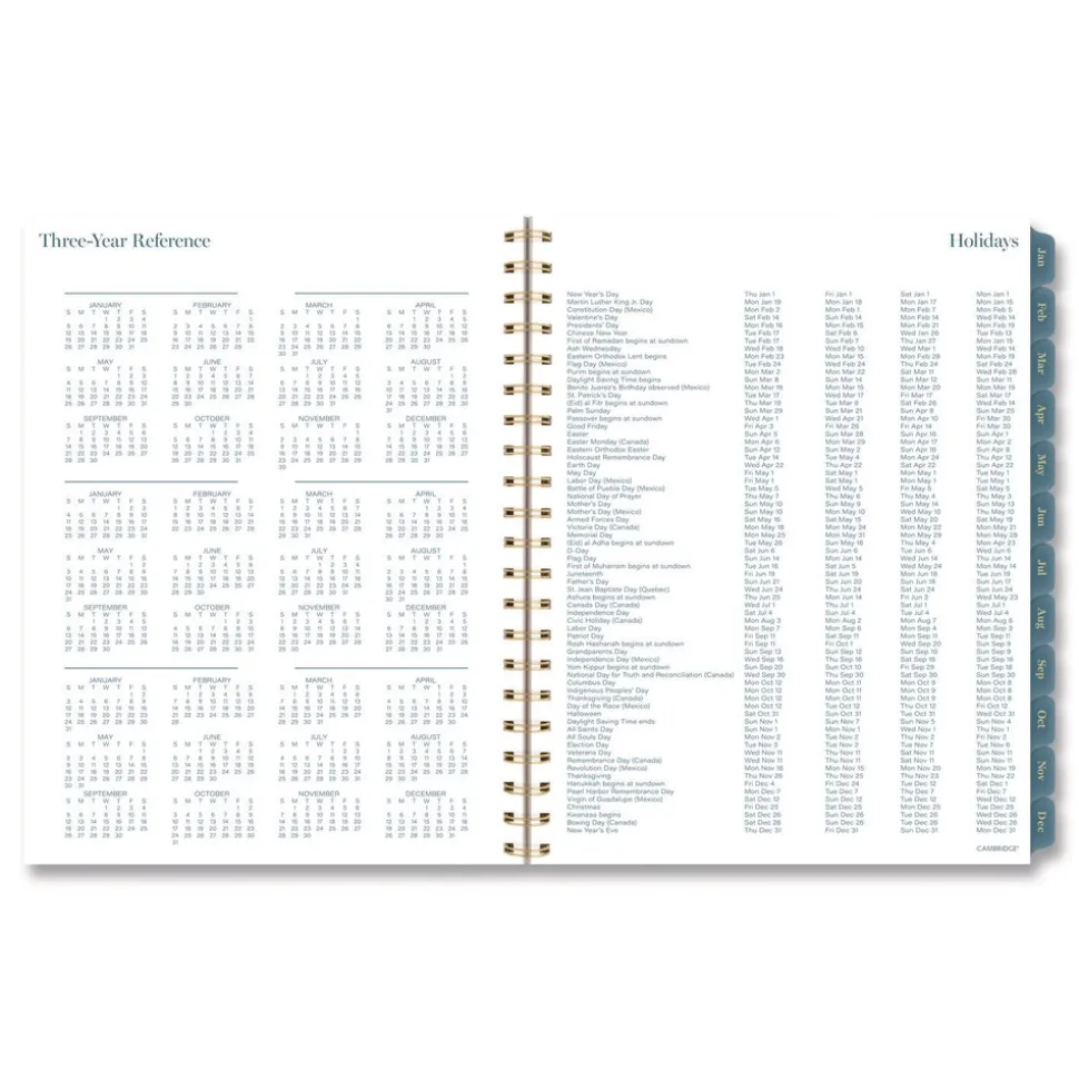 AT-A-GLANCE 11 in. x 8.5 in. 12-Month (Jan-Dec 2026) Midnight Garden Weekly/Monthly Planner - Black/Pink/Green Cover