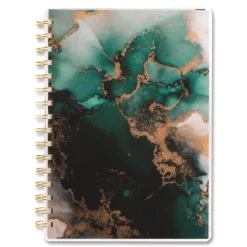 AT-A-GLANCE 8.5 in. x 5.5 in. 12-Month (Jan-Dec 2026) Emerald Isle Weekly/Monthly Planner - Green Marbled Cover