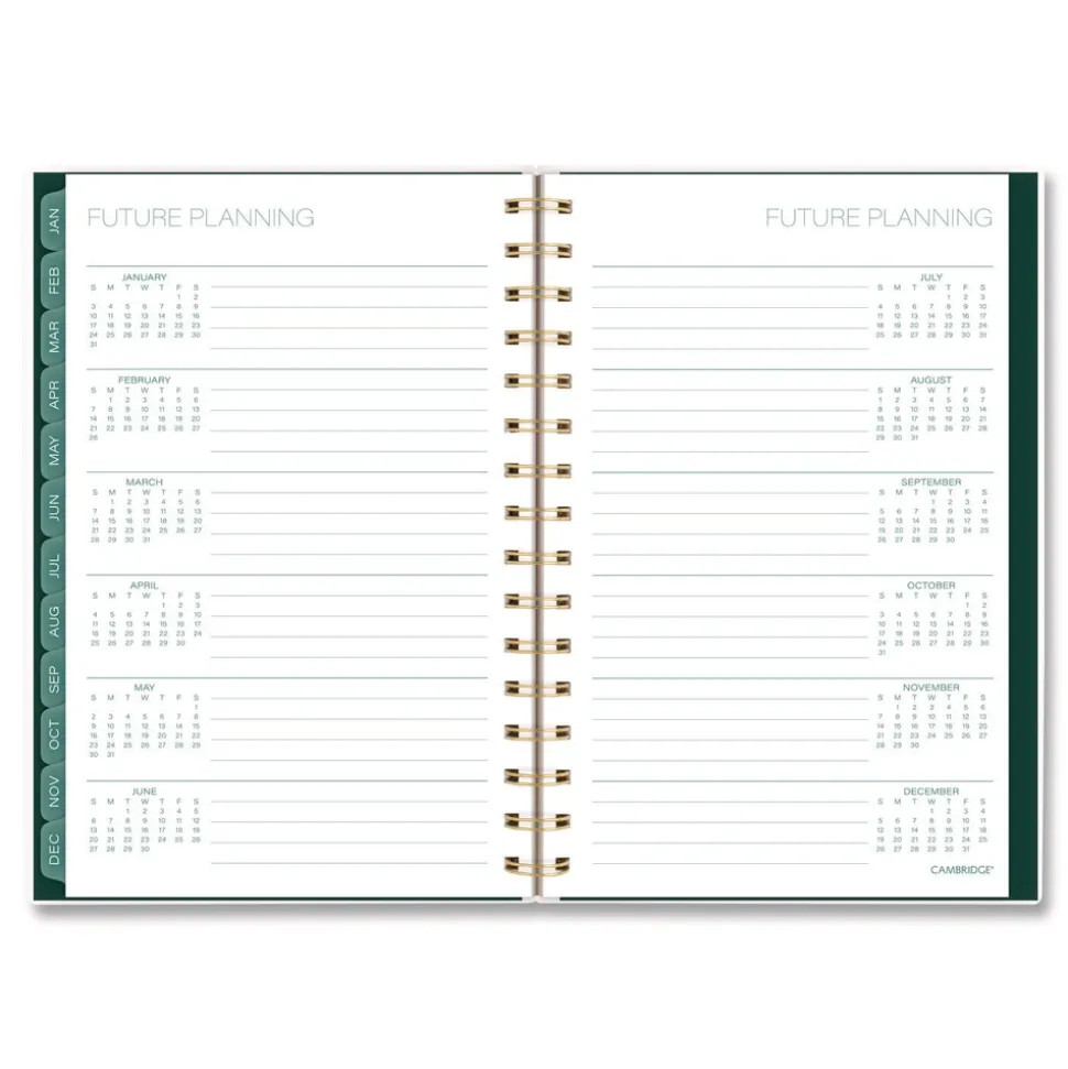 AT-A-GLANCE 8.5 in. x 5.5 in. 12-Month (Jan-Dec 2026) Emerald Isle Weekly/Monthly Planner - Green Marbled Cover