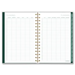 AT-A-GLANCE 8.5 in. x 5.5 in. 12-Month (Jan-Dec 2026) Emerald Isle Weekly/Monthly Planner - Green Marbled Cover
