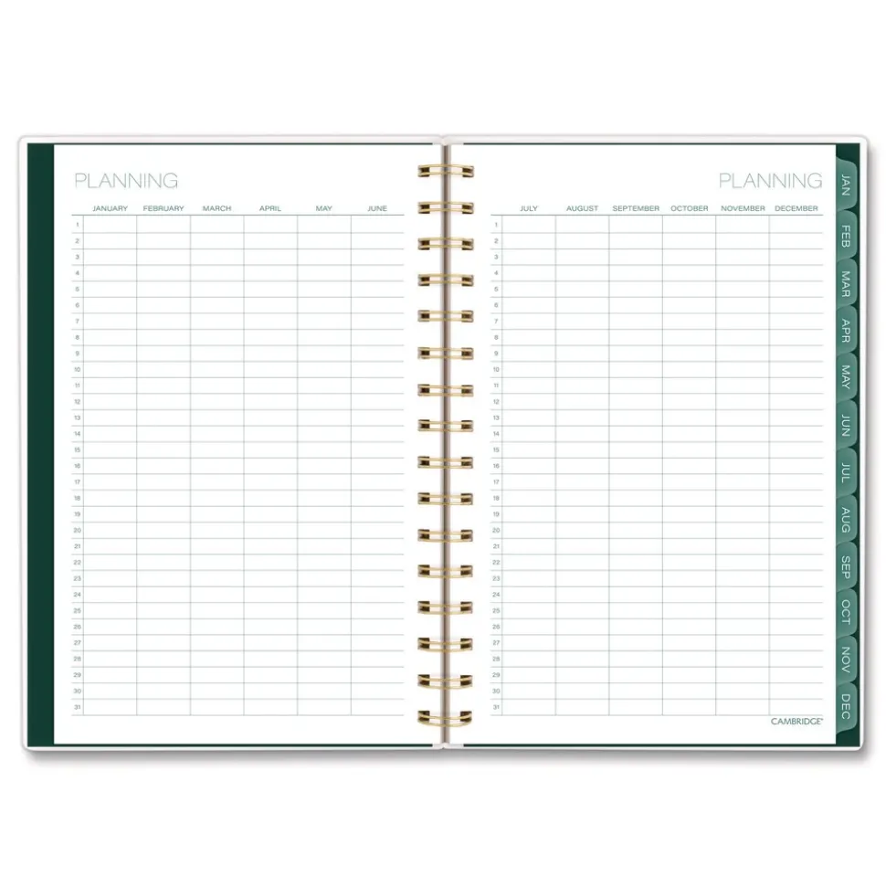 AT-A-GLANCE 8.5 in. x 5.5 in. 12-Month (Jan-Dec 2026) Emerald Isle Weekly/Monthly Planner - Green Marbled Cover