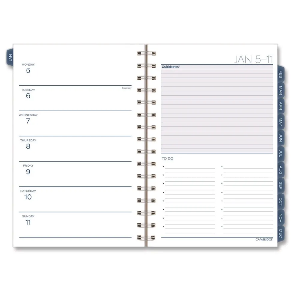 AT-A-GLANCE 8.5 in. x 5.5 in. 12-Month (Jan-Dec 2026) Abyss Weekly/Monthly Planner - Blue Cover