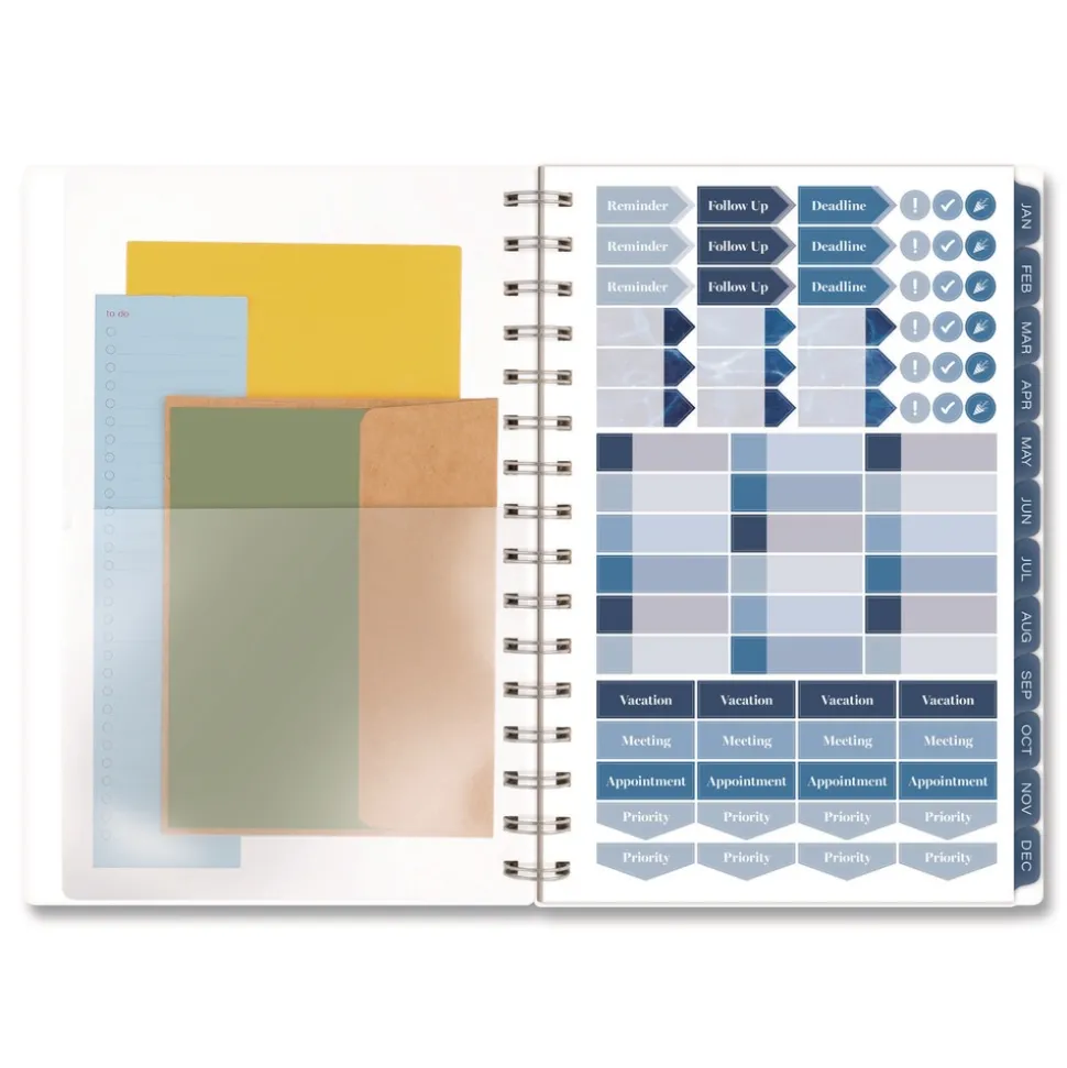 AT-A-GLANCE 8.5 in. x 5.5 in. 12-Month (Jan-Dec 2026) Abyss Weekly/Monthly Planner - Blue Cover