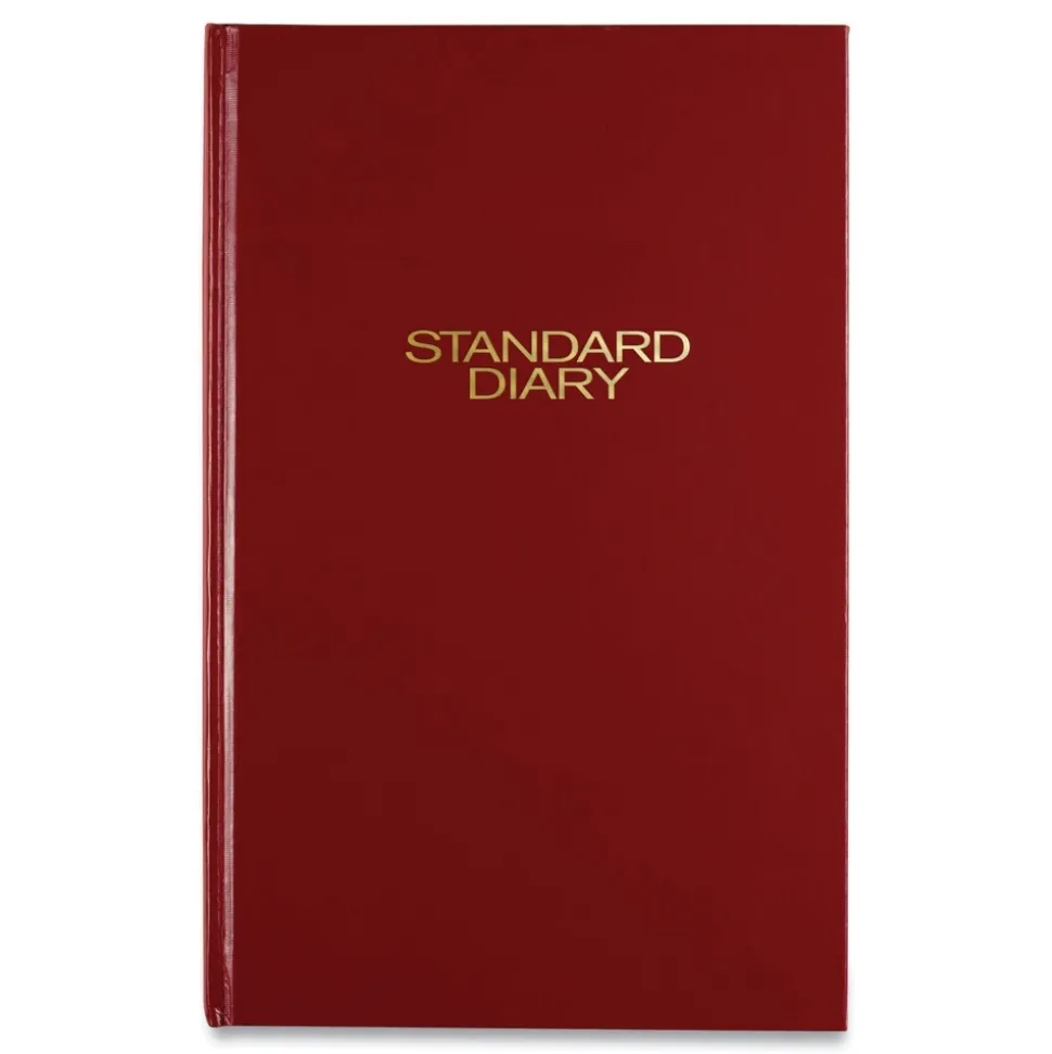 AT-A-GLANCE 12 in. x 7.75 in. Standard 2026 Edition Wide/Legal Rule Daily Diary - Red Cover