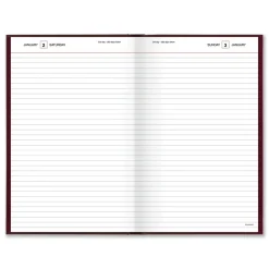 AT-A-GLANCE 12 in. x 7.75 in. Standard 2026 Edition Wide/Legal Rule Daily Diary - Red Cover