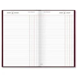AT-A-GLANCE 12 in. x 7.75 in. Standard 2026 Edition Wide/Legal Rule Daily Journal - Red Cover