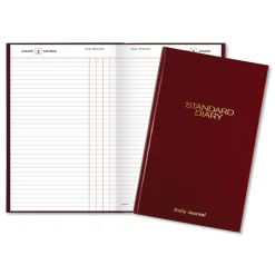 AT-A-GLANCE 12 in. x 7.75 in. Standard 2026 Edition Wide/Legal Rule Daily Journal - Red Cover