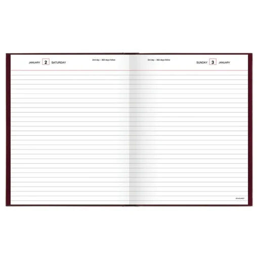 AT-A-GLANCE 9.5 in. x 7.5 in. Standard 2026 Edition Medium/College Rule Daily Diary - Red Cover