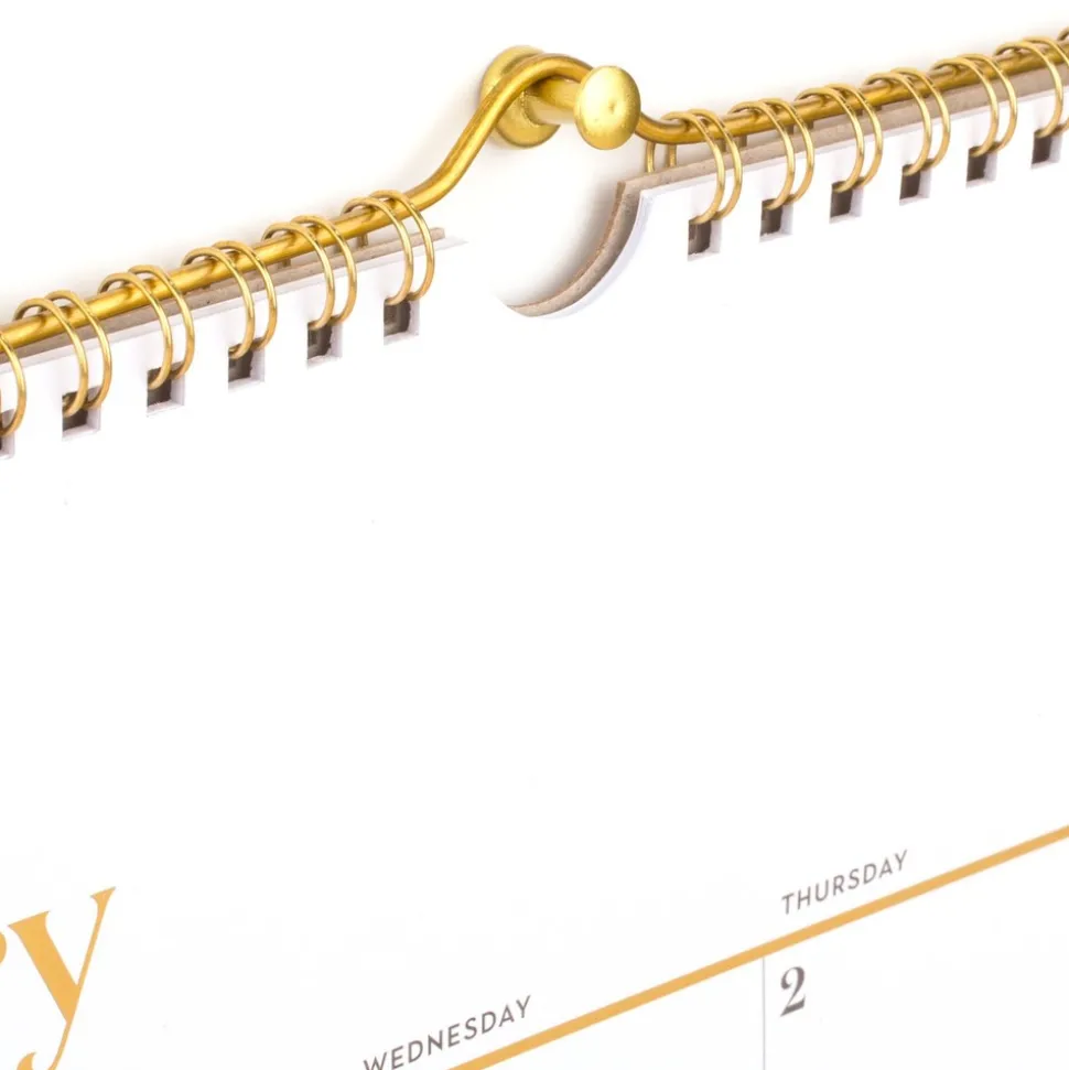 AT-A-GLANCE WorkStyle 15 in. x 12 in. 12-Month (Jan to Dec) 2025 Monthly Wall Calendar - White/Gold Sheets