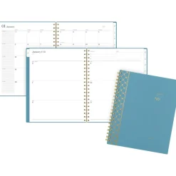 AT-A-GLANCE Workstyle 11 in. x 9.38 in. 12-Month (Jan to Dec) 2025 Geometric Artwork Weekly/Monthly Planner - Blue/Gold Cover