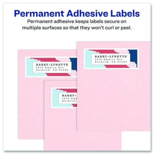 Avery 1 in. x 2.63 in. Address Labels with Sure Feed Technology for Laser Printers - White (30/Sheet, 250 Sheets/Box)