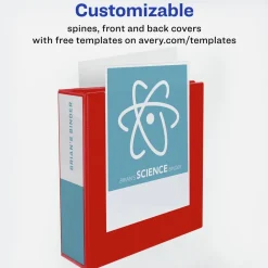 Avery 11 in. x 8.5 in. DuraHinge 3-Ring Heavy-Duty View Binder with 2 in. Capacity - Red (6/Carton)