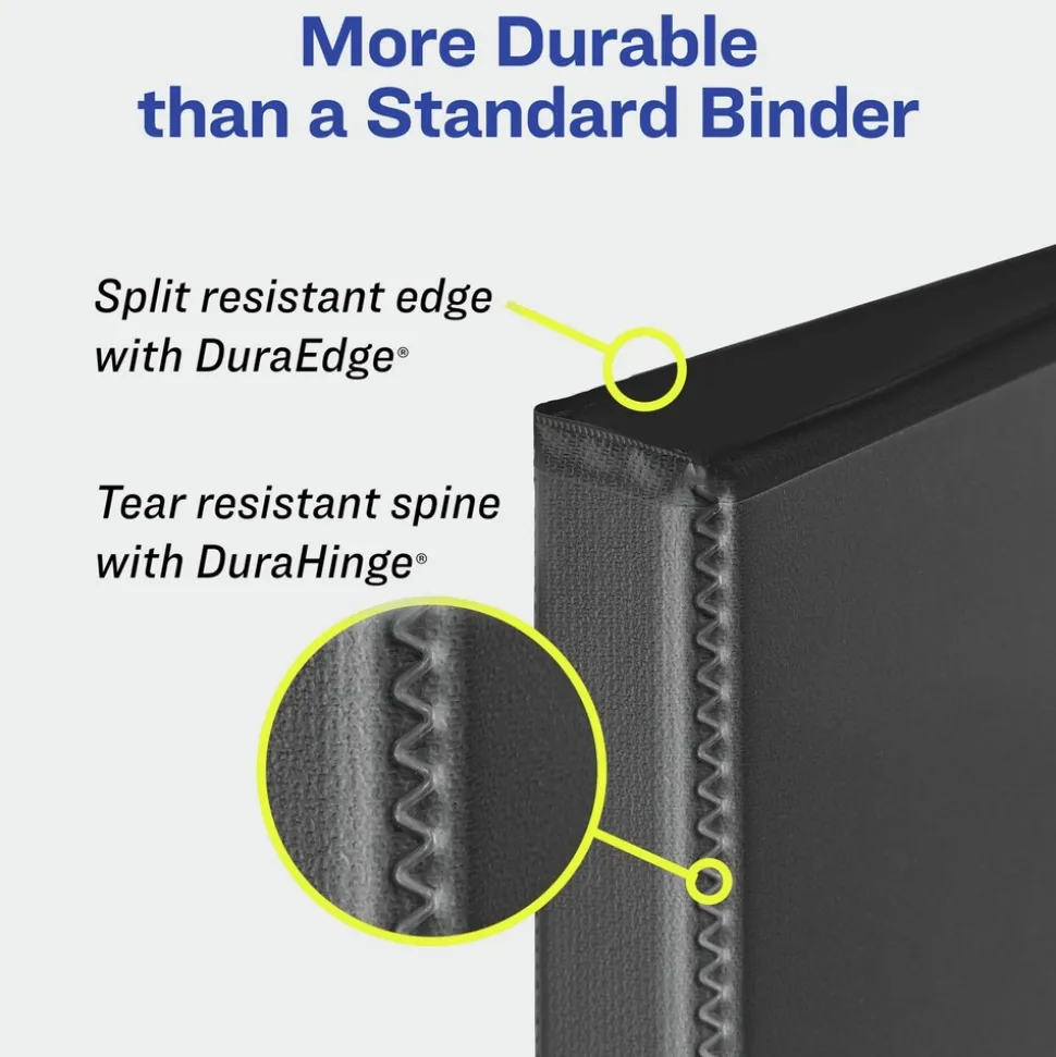 Avery 11 in. x 8.5 in. DuraHinge 3-Ring Heavy-Duty View Binder with 2 in. Capacity - Red (6/Carton)