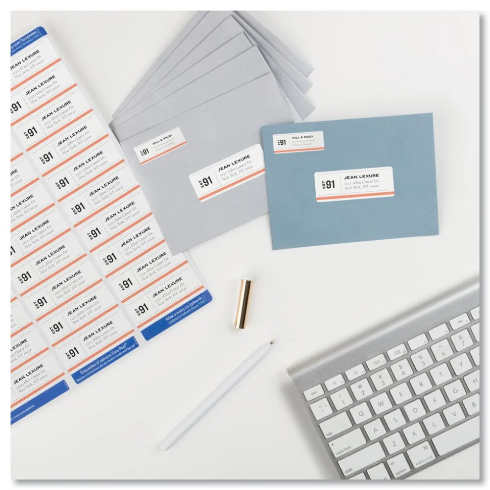 Avery 1 in. x 2.63 in. Easy Peel Address Labels with Sure Feed Technology for Laser Printers - White (30/Sheet, 500 Sheets/Box)