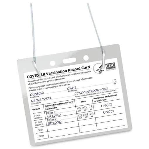 Avery 4 in. x 3 in. Horizontal Secure Top Hanging-Style Badge Holders - Clear (100/Box)