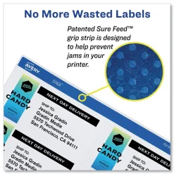 Avery 3.33 in. x 4 in. Shipping Labels with TrueBlock Technology for Inkjet/Laser Printers - White (6/Sheet, 500 Sheets/Box)