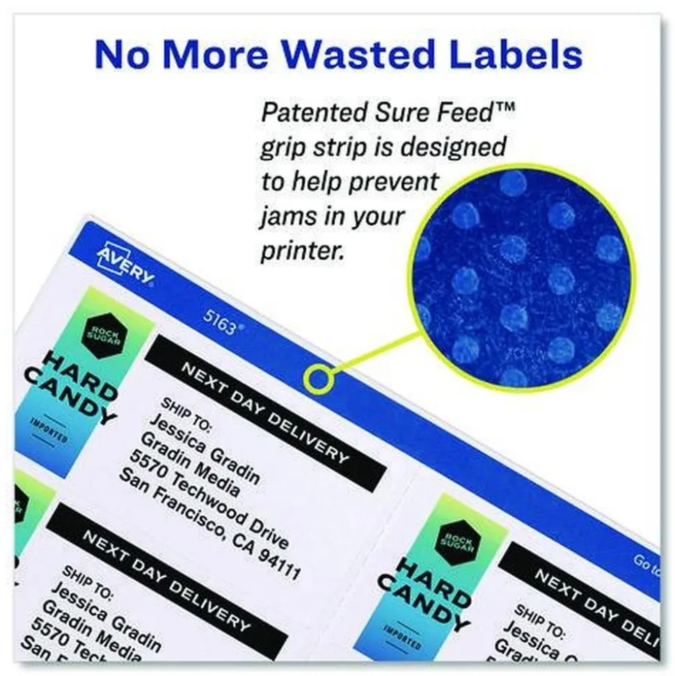 Avery 3.5 in. x 5 in. Shipping Labels-Bulk Packs for Inkjet/Laser Printers - White (4/Sheet, 250 Sheets/Box)