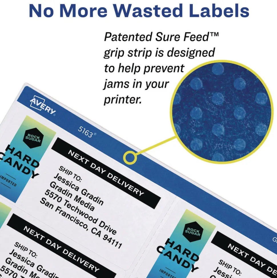 Avery 2 in. x 4 in. Shipping Labels-Bulk Packs for Inkjet/Laser Printers - White (10/Sheet, 250 Sheets/Box)